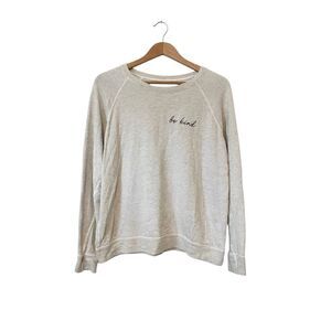 Good HYOUman Be Kind Light Gray Lauren Wreath Crewneck Pullover Sweatshirt Small